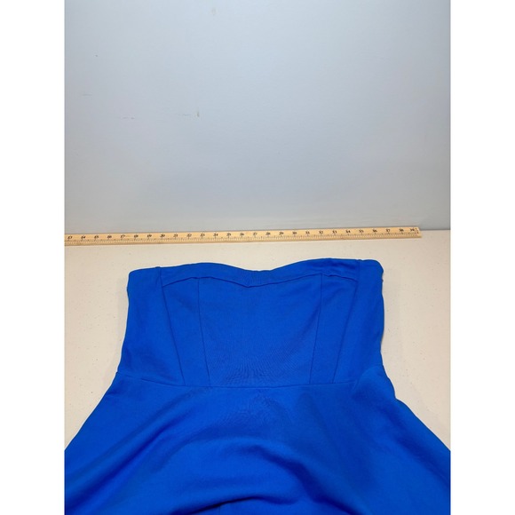 Hollister Royal Blue Strapless Skater Skirt Dress Large Corset Top Stretch - Picture 10 of 16